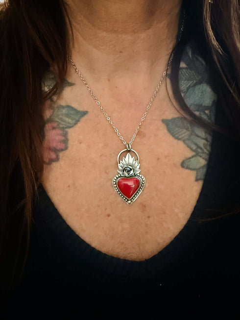 Colgante Corazón Llamas Rosarita
